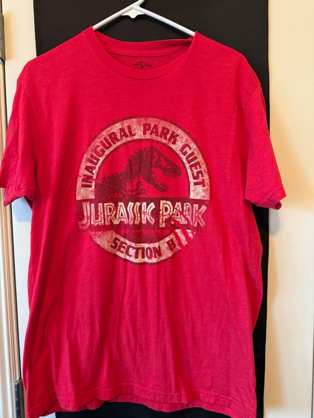 Jurassic Park Logo Tee in Bright Red